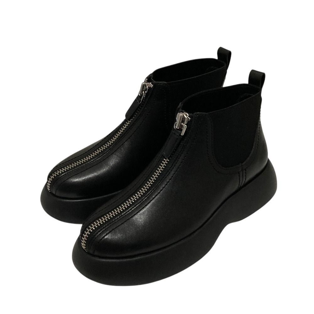 未使用 3.1 Phillip Lim スリーワン フィリップリム MERCER-SHORT ZIP COMBAT BOOT ショートブーツ 37 ブラック レディース 古着 中古 USED