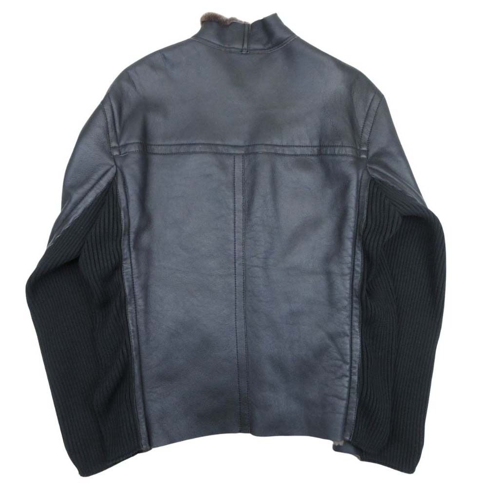 美品 HUGO BOSS ヒューゴボス リブ切替 ムートンジャケット コート 内