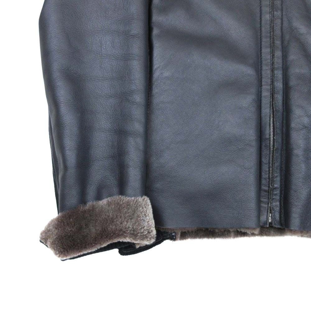 美品 HUGO BOSS ヒューゴボス リブ切替 ムートンジャケット コート 内