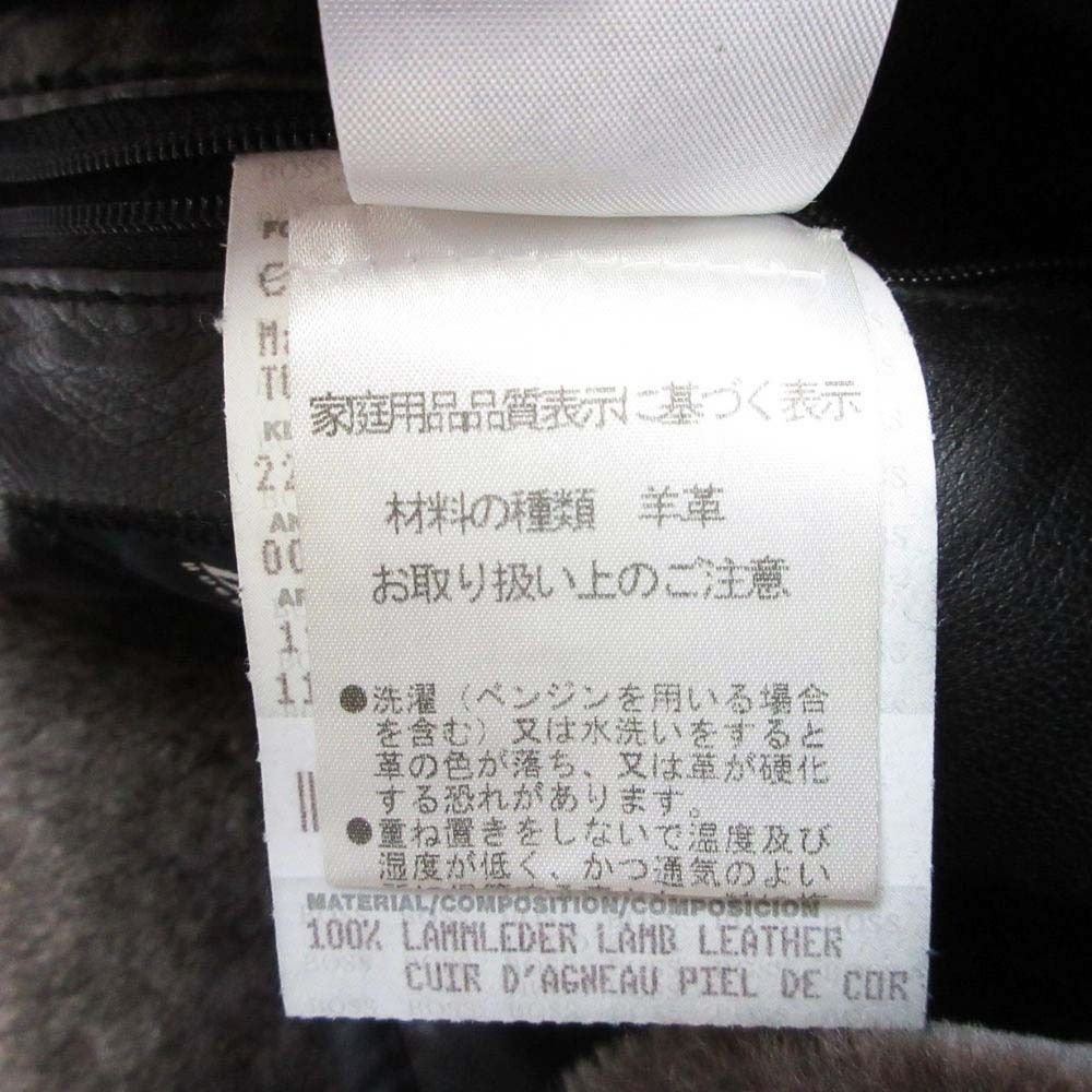 美品 HUGO BOSS ヒューゴボス リブ切替 ムートンジャケット コート 内