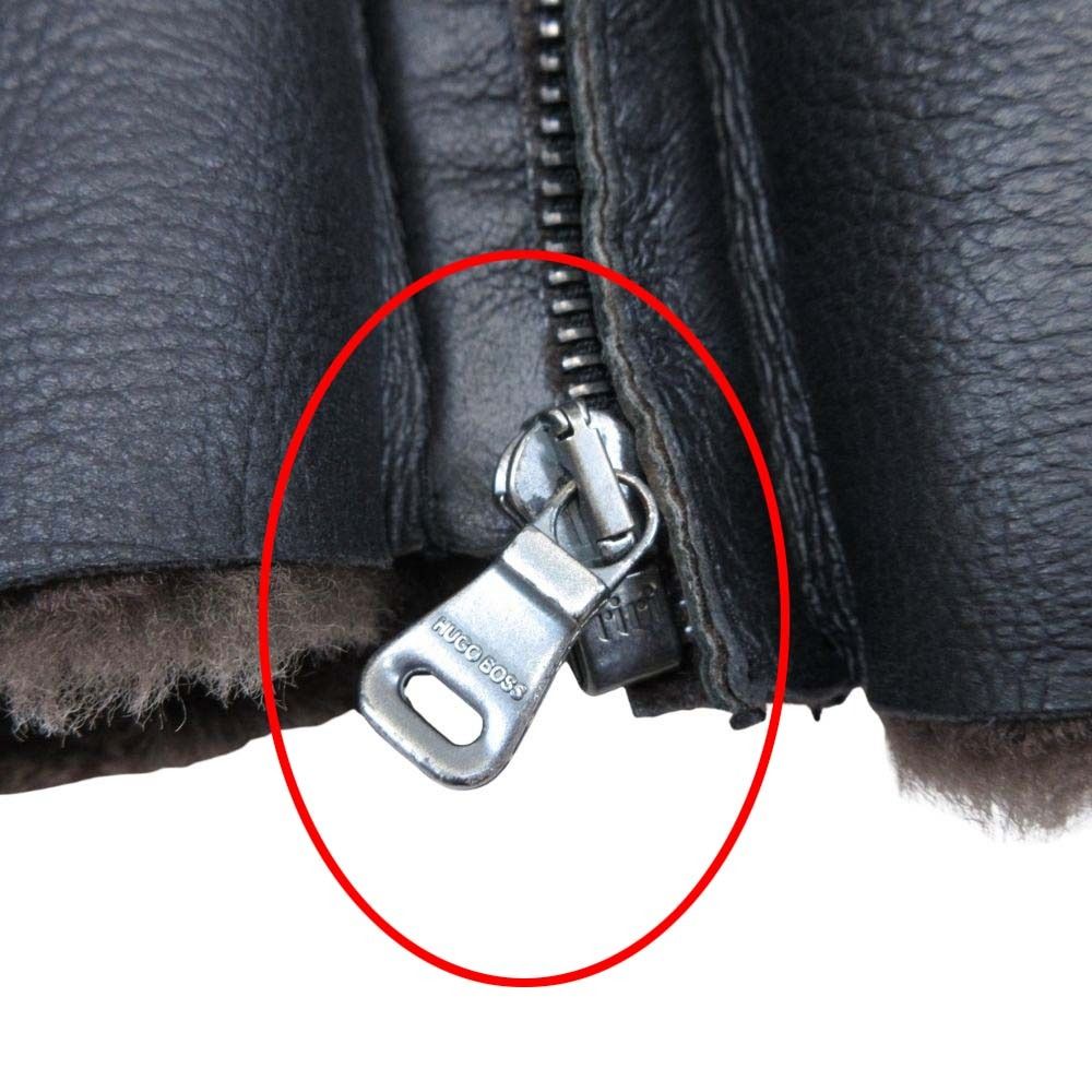 美品 HUGO BOSS ヒューゴボス リブ切替 ムートンジャケット コート 内