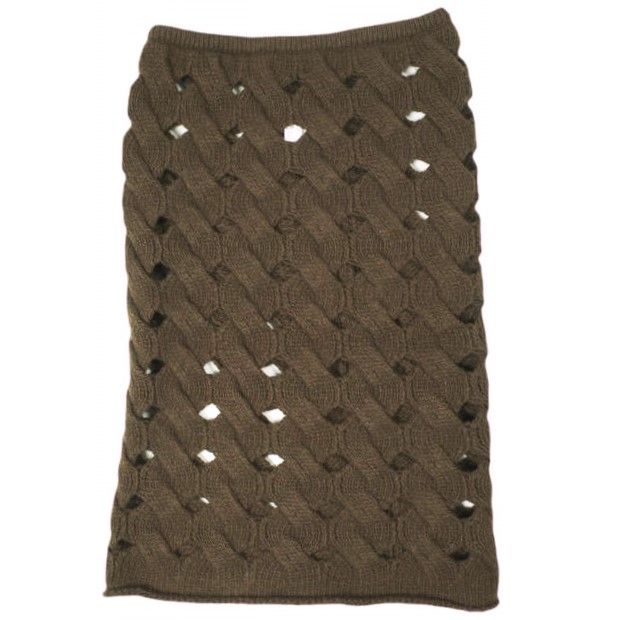 NKNIT ンニット 25AW holed cable knit skirt ホールドケーブルニットスカート N25AW-023 0 BROWN ボトムス g26729