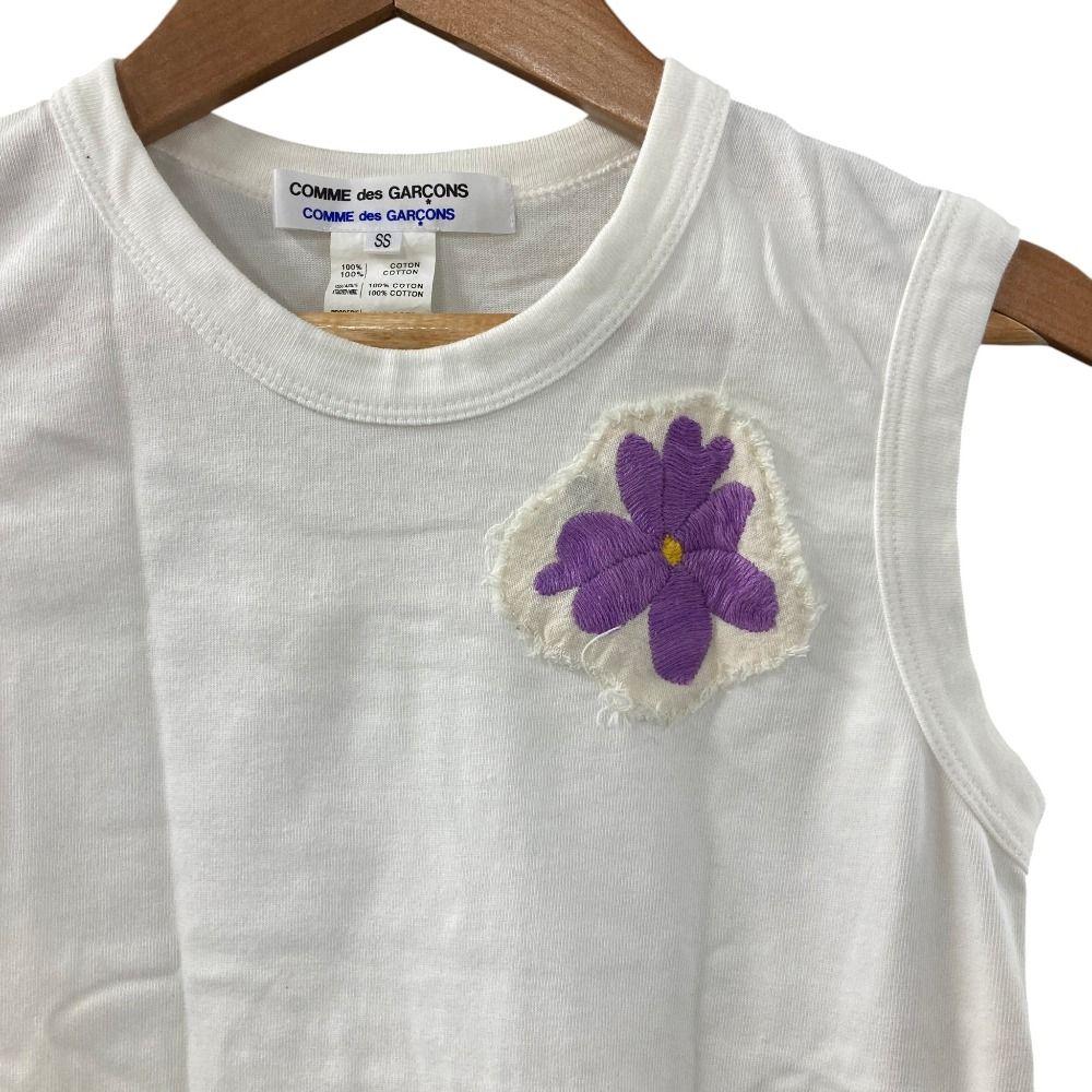 美品 23SS コムコム フラワーチュール ウール刺繍カットソー S ギャルソン 美品 COMME des GARCON コムコム コムデギャルソン フラワー刺繍