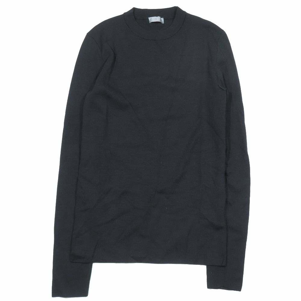 未使用 DIOR ディオール ウール シルク ニット セーター カットソー 長袖 ロゴパッチ アーカイブ サイズXS ブラック メンズ 古着 中古 USED