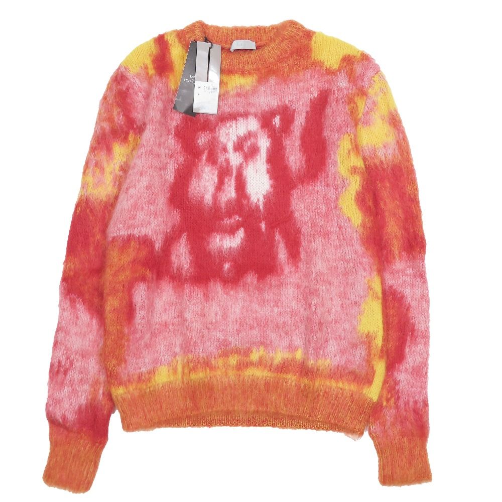 未使用 DIOR ディオール × PETER DOIG ピーター・ドイグ 21AW ピータードイグ モヘアブレンド エアブラシライオン ニット セーター S 赤 メンズ 古着 中古 USED