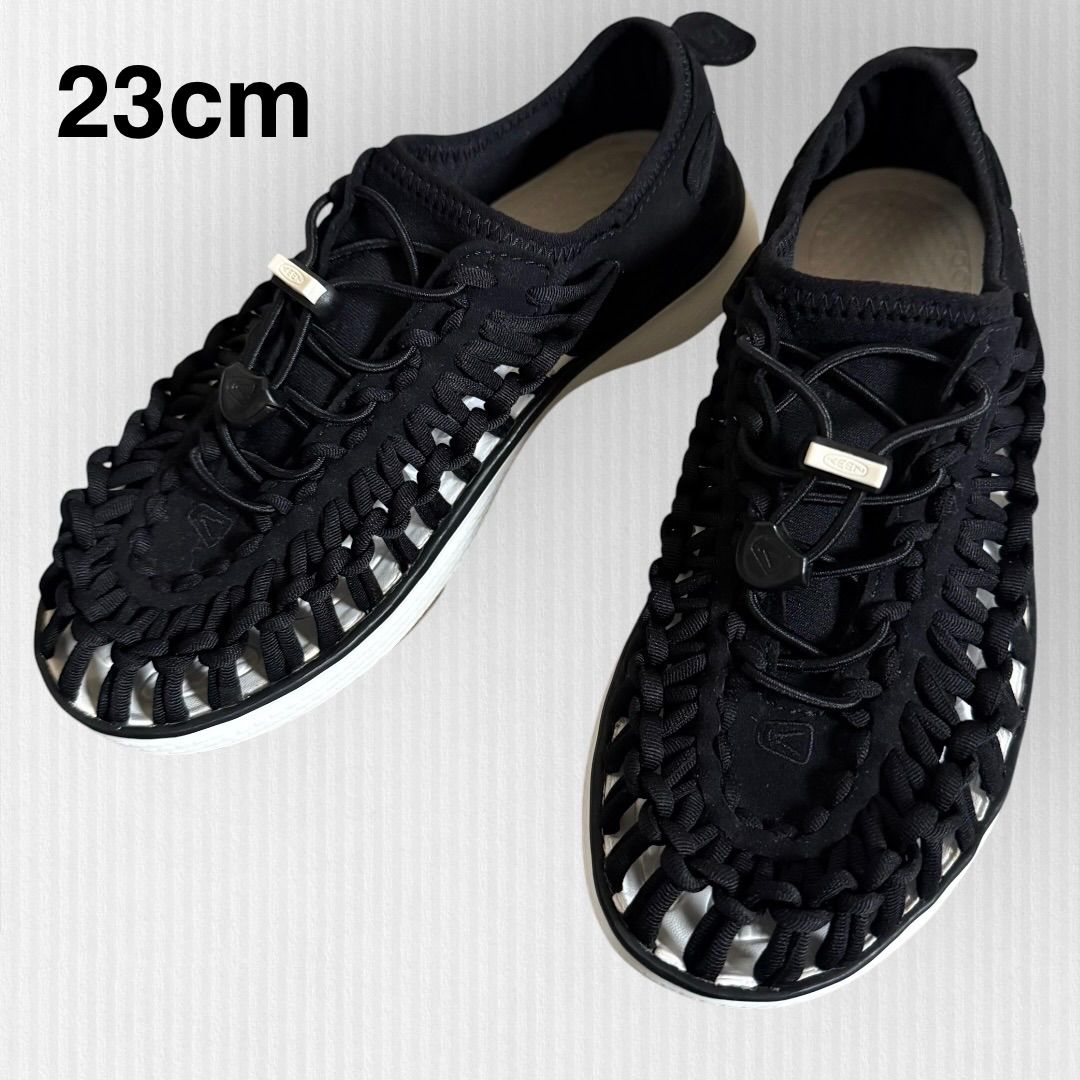【未使用に近い】キーン　KEEN ユニークオーツー　23 黒　スニーカー　サンダル　ブラック　コード編み　軽量