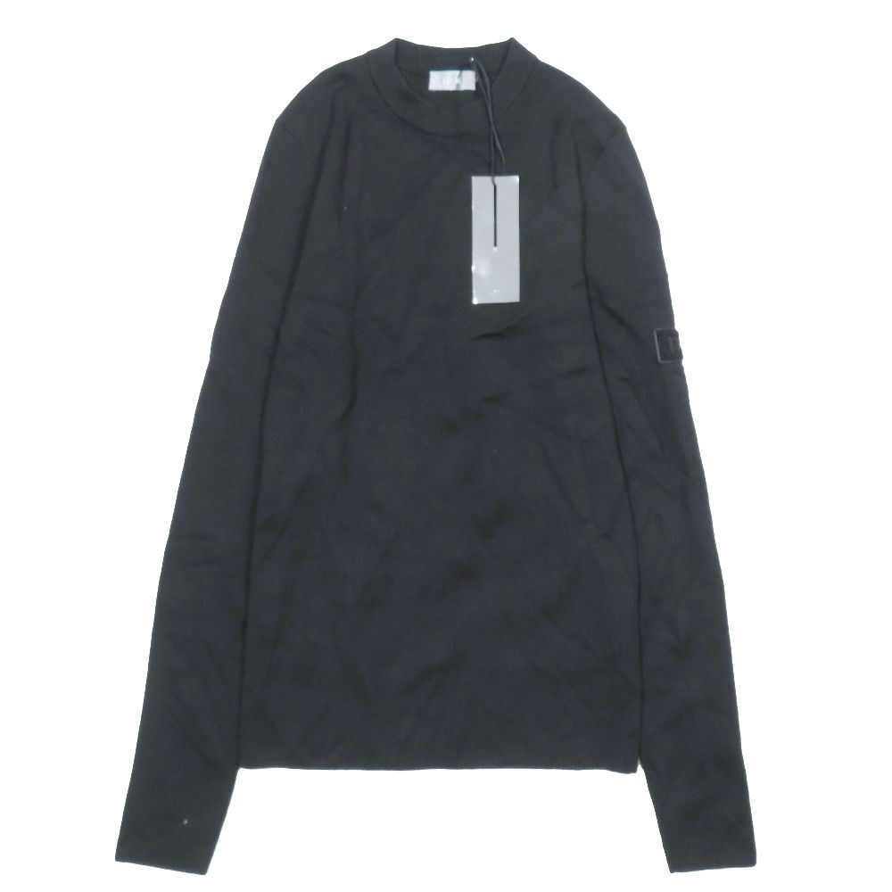 未使用 DIOR ディオール ウール シルク ニット セーター カットソー 長袖 ロゴパッチ アーカイブ XXS ブラック メンズ 古着 中古 USED