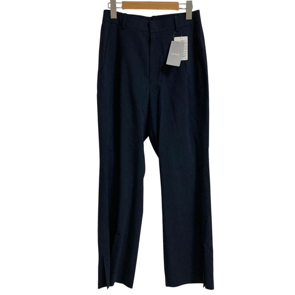 新品同様 25SS IENA イエナ MANTECO スリットパンツ スラックス サイズ38 ネイビー レディース 古着 中古 USED