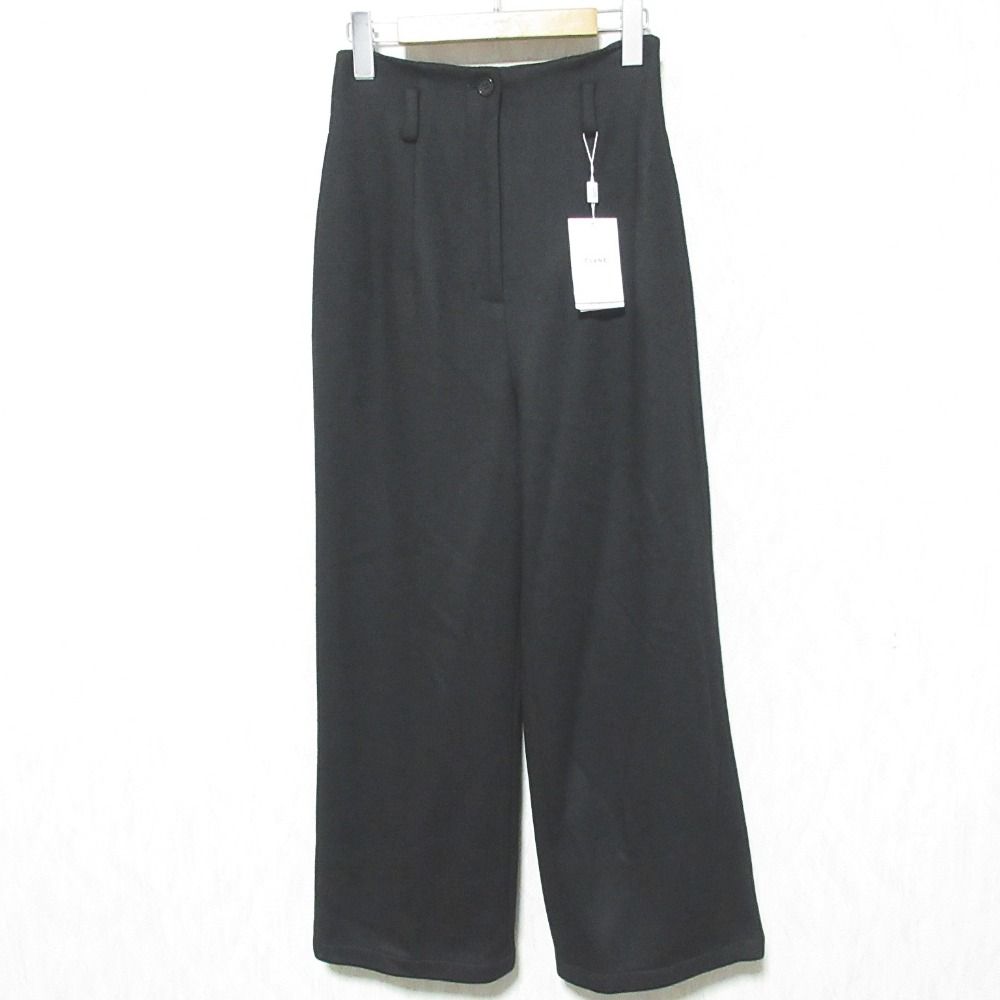未使用 24AW CLANE クラネ ハイウエストワイドパンツ 17110-7242 1 ブラック レディース 古着 中古 USED
