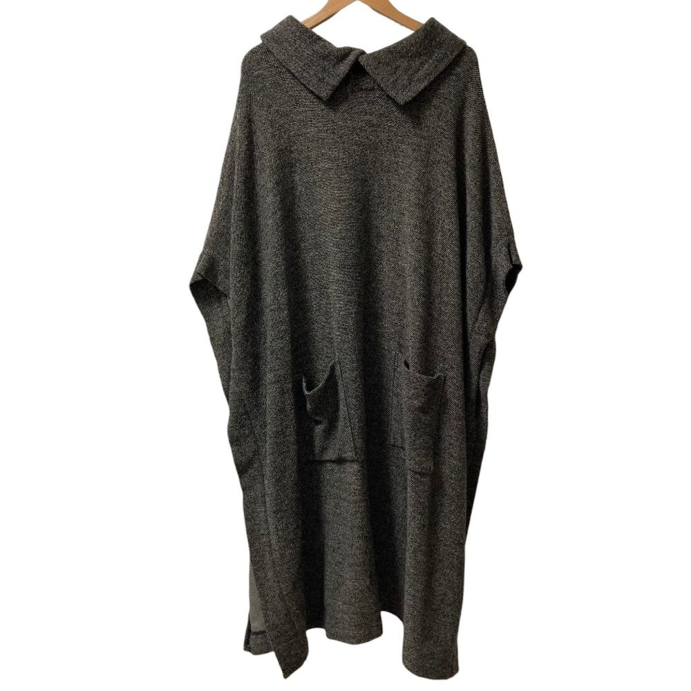 良品 Y's Yohji Yamamoto ワイズ ヨウジヤマモト ポンチョ ケープ YR-T82-173 ブラック×グレー メンズ レディース 古着 中古 USED