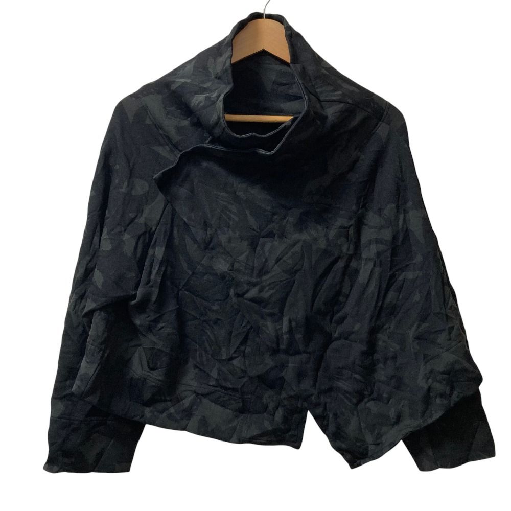 美品 Y's Yohji Yamamoto ワイズ ヨウジヤマモト カモフラプリント ポリエステル ショートジャケット YM-T16-675 サイズ2 ブラック レディース 古着 中古 USED