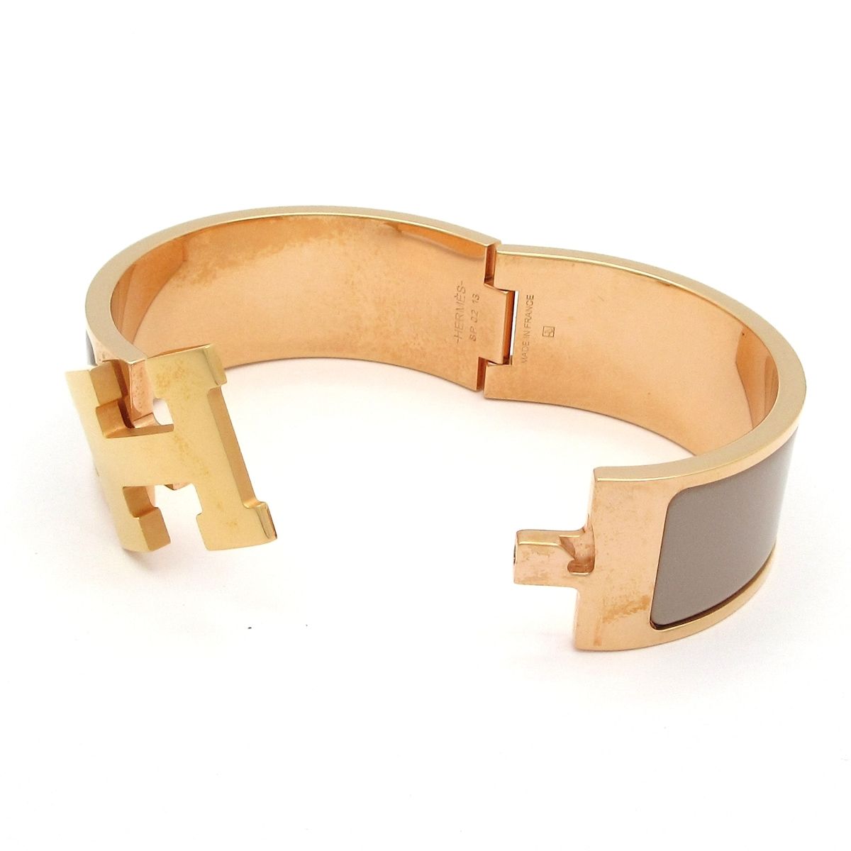 HERMES(エルメス) バングル クリック・クラックH ピンクゴールド×グレージュ HERMES(エルメス) バングル クリック・クラックH ピンクゴールド×グレージュ