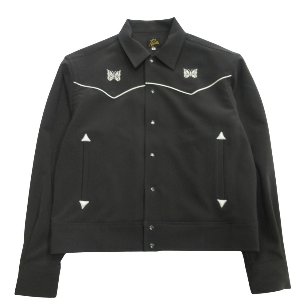 美品 Needles ニードルス 20ss Papillon Emb Piping Cowboy shirt パピヨン パイピング カウボーイ ジャケット ウエスタン M グレー メンズ 古着 中古 USED