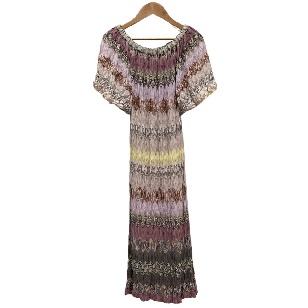 MISSONI ミッソーニ 総柄ジャガード ワンピース 40 マルチカラー レディース 古着 中古 USED