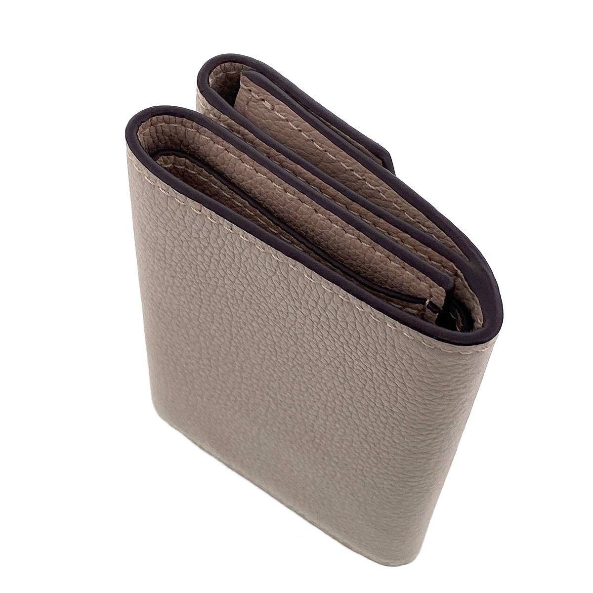 LOUIS VUITTON ルイ・ヴィトン ポルトフォイユ ロック ミニ RFID 三つ折り財布 M69340 レディース レザー ベージュ グレージュ 中古