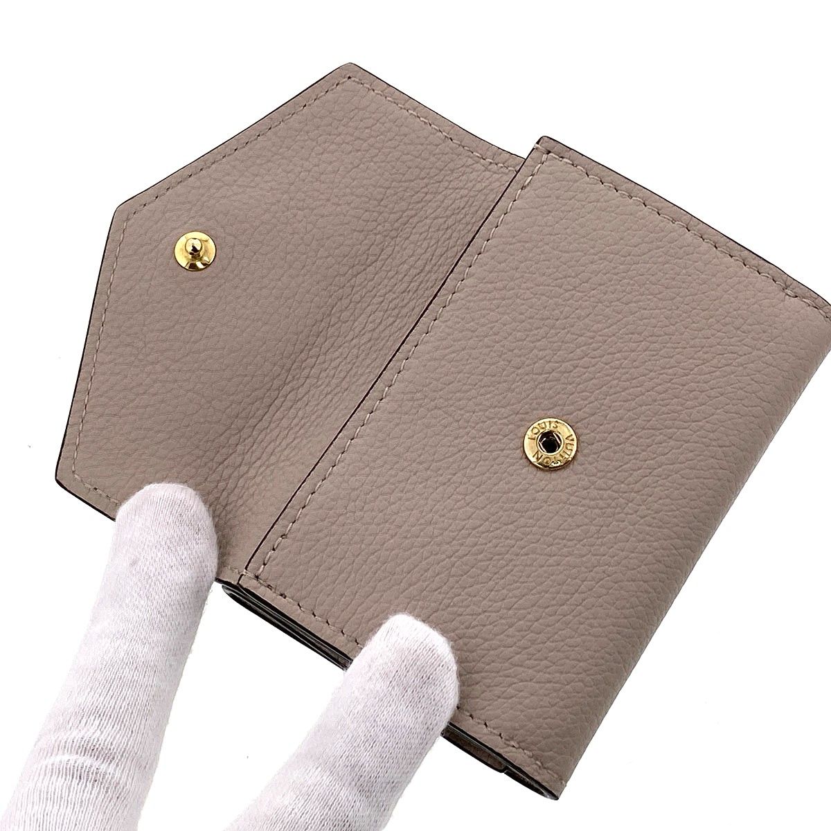LOUIS VUITTON ルイ・ヴィトン ポルトフォイユ ロック ミニ RFID 三つ折り財布 M69340 レディース レザー ベージュ グレージュ 中古
