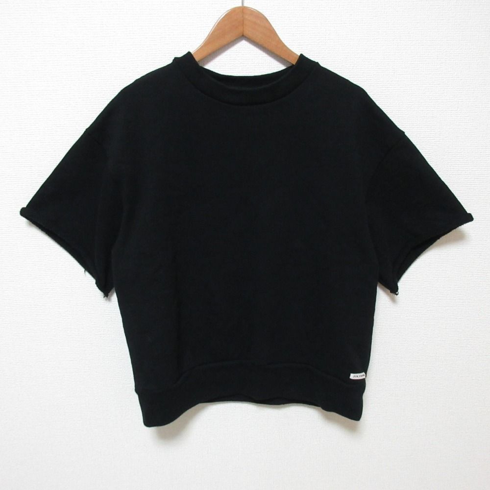 美品 25AW JULYNINE ジュライナイン ショートスリーブ スウェットシャツ プルオーバー JN0030 サイズF ブラック レディース 古着 中古 USED