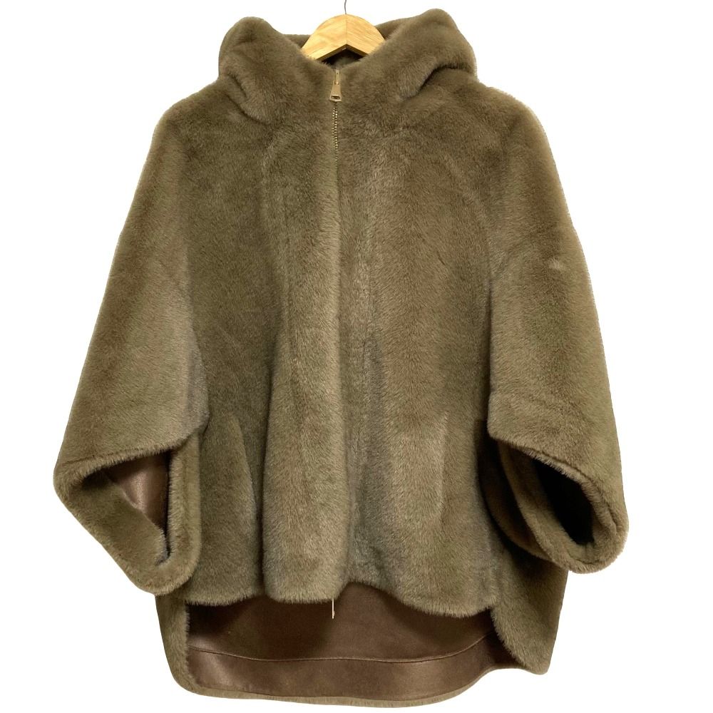 美品 23AW my WHITE マイホワイト KHAKI エコファーブルゾン 23020510003730 サイズU カーキグレー レディース 古着 中古 USED