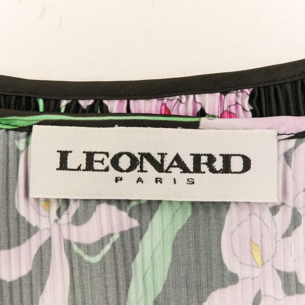 美品 LEONARD Paris レオナール フラワープリント プリーツ ロング