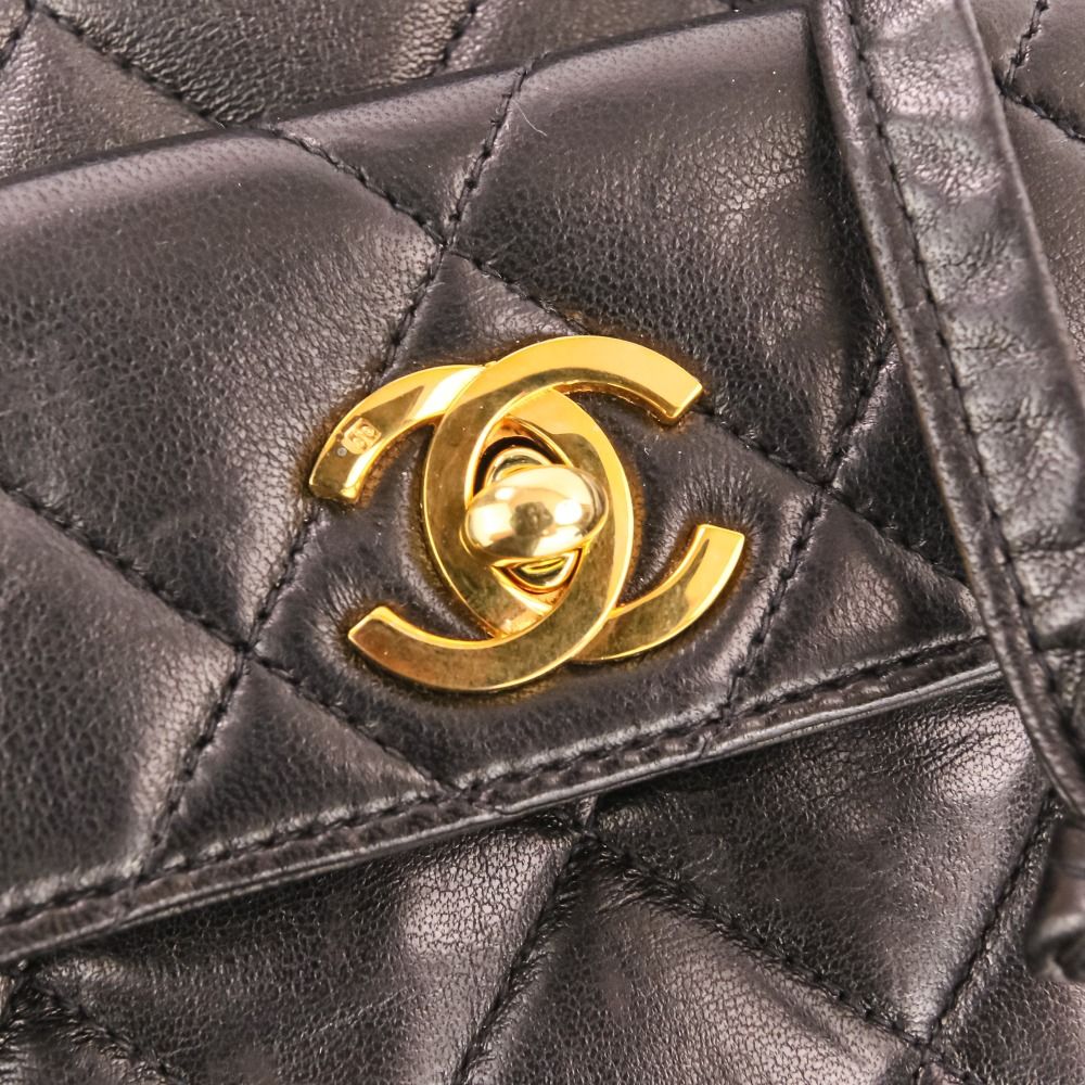 美品 CHANEL シャネル ヴィンテージ マトラッセ ラムスキン チェーン