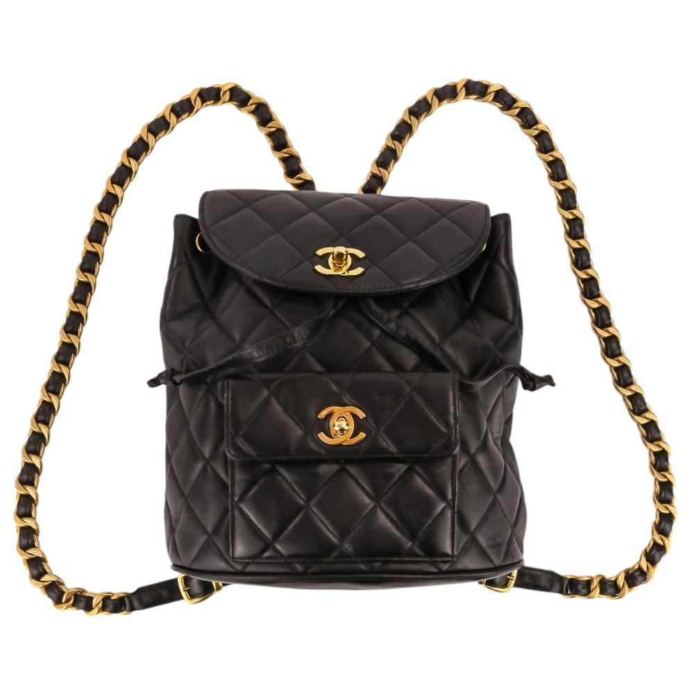 美品 CHANEL シャネル ヴィンテージ マトラッセ ラムスキン チェーン