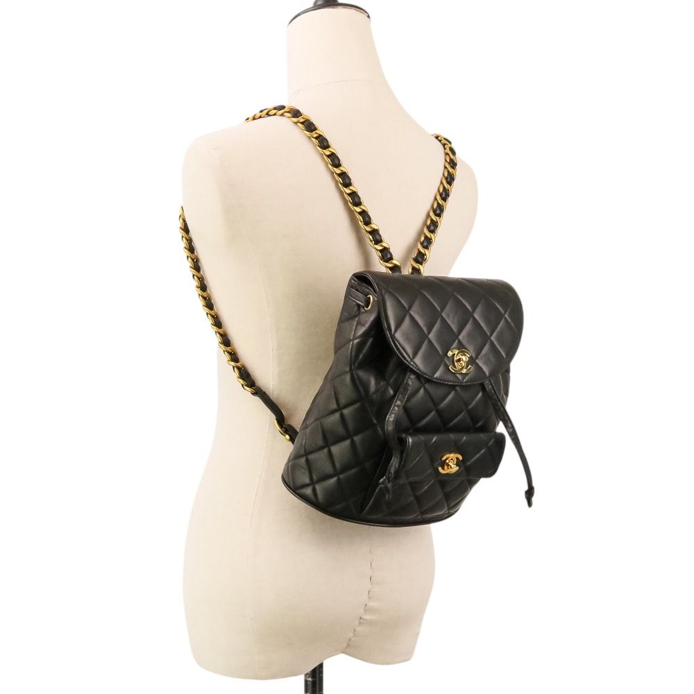 美品 CHANEL シャネル ヴィンテージ マトラッセ ラムスキン チェーン
