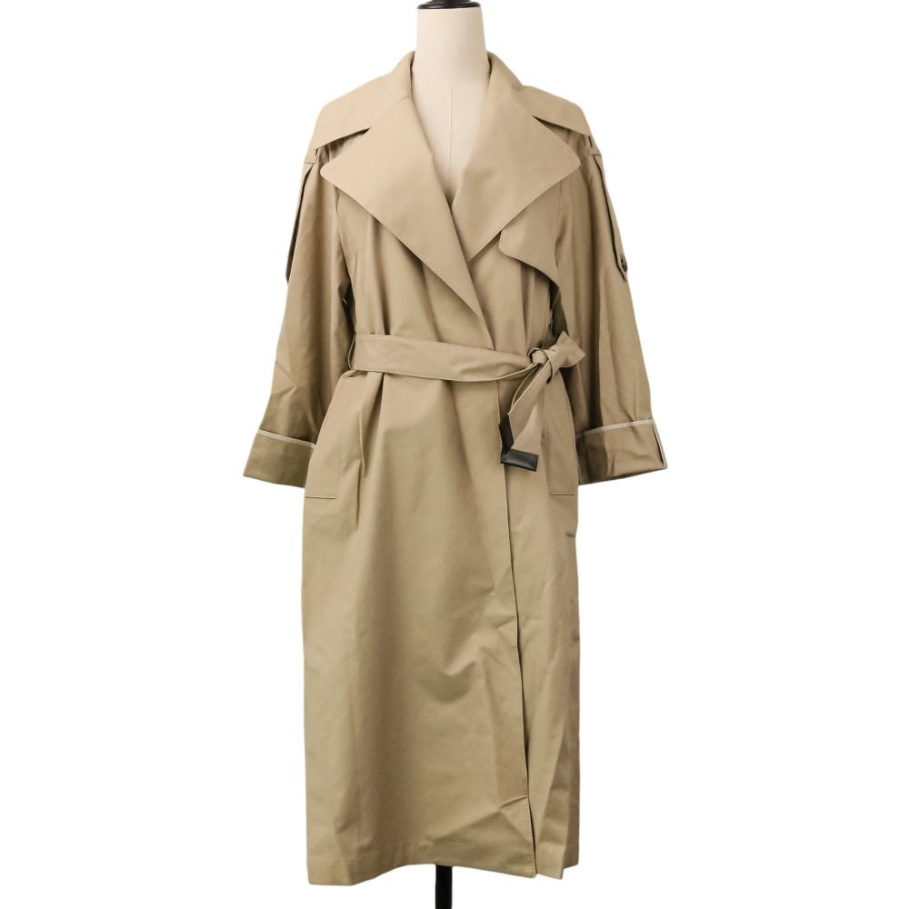 未使用 26SS Max Mara THE CUBE マックスマーラザキューブ MTCUTRENCH オーバーサイズ トレンチ コート 38 ベージュ レディース 古着 中古 USED