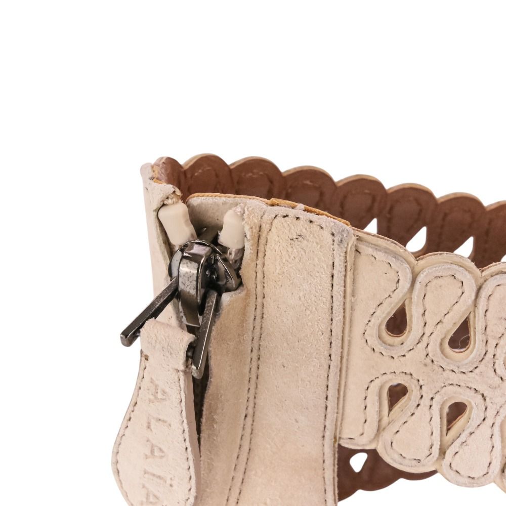 新品同様 ALAIA アライア カットディテール クリアヒール スエード