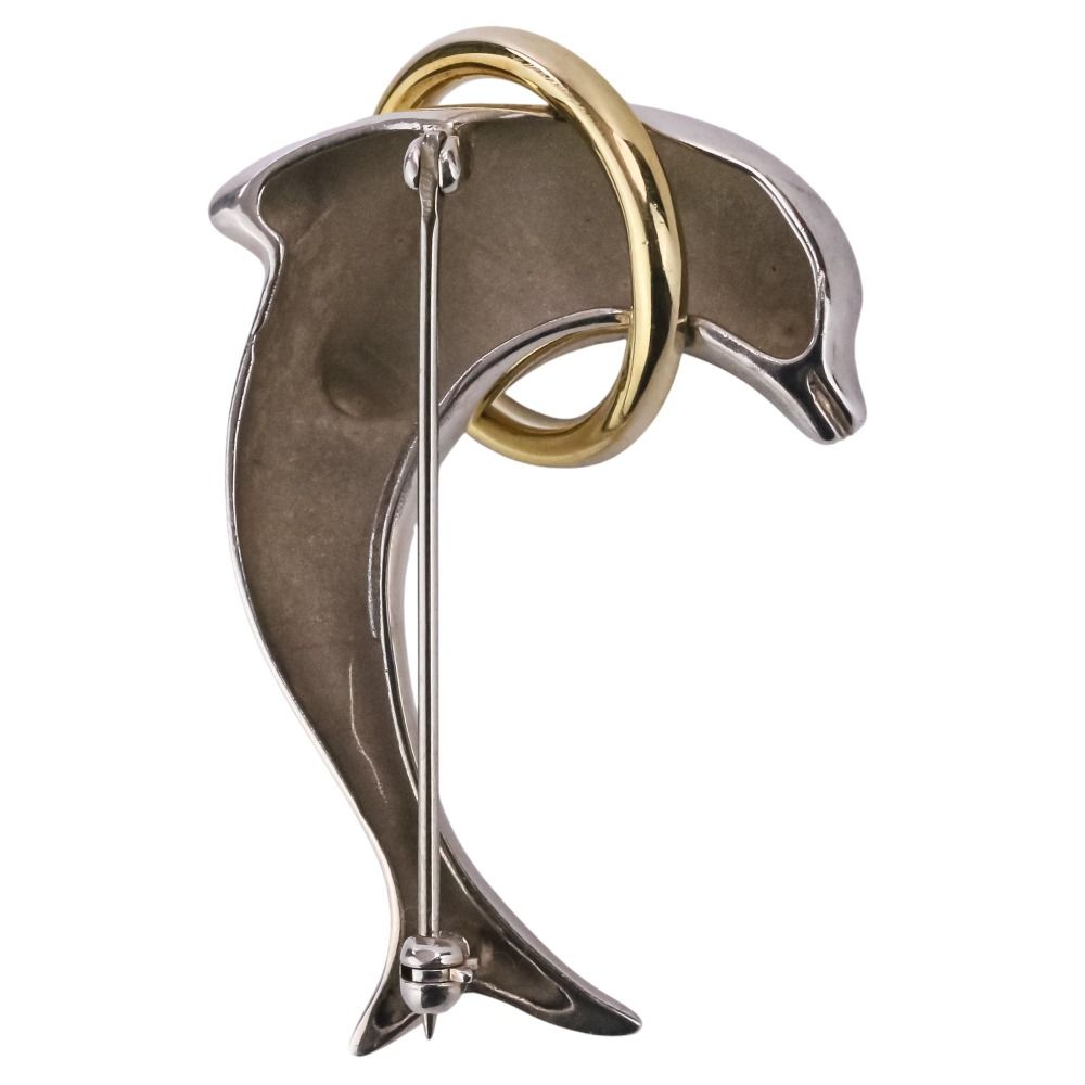 美品 Tiffany & Co. ティファニー ドルフィン ブローチ 925-750