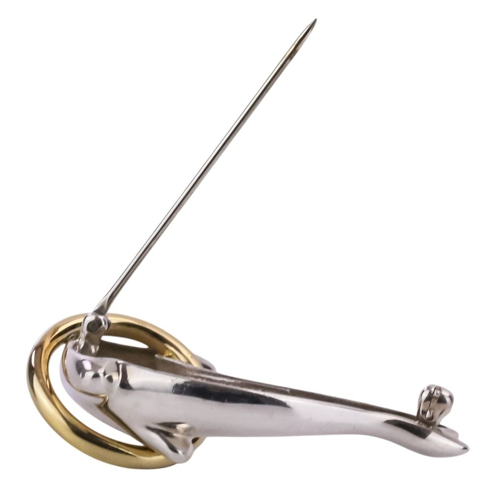 美品 Tiffany & Co. ティファニー ドルフィン ブローチ 925-750