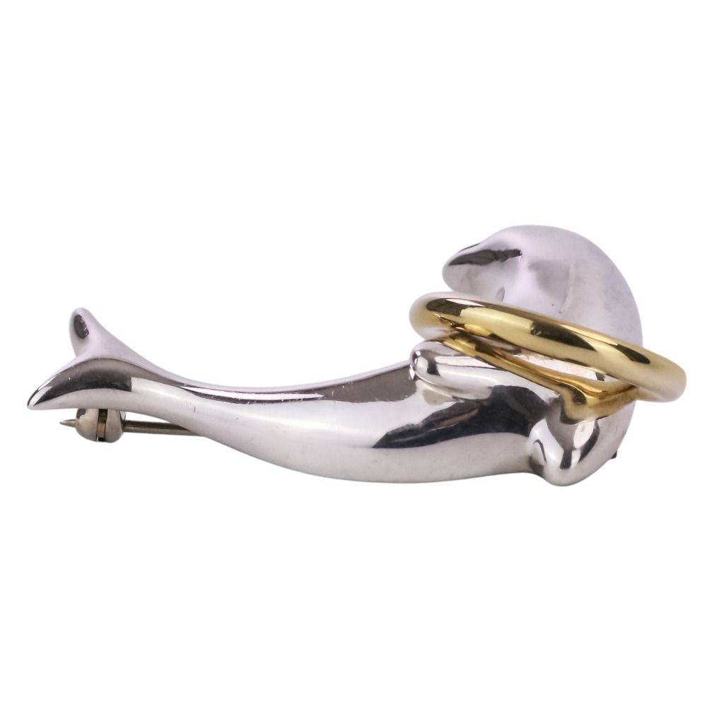 美品 Tiffany & Co. ティファニー ドルフィン ブローチ 925-750