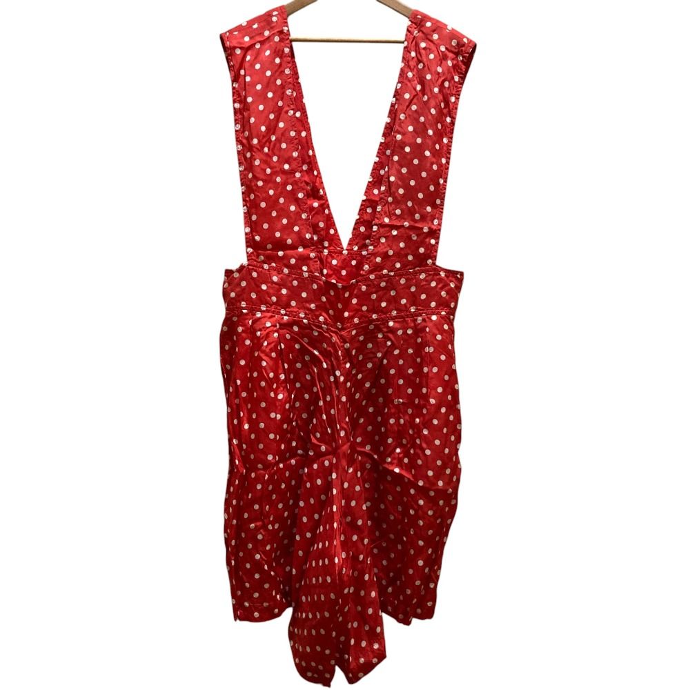 COMME des GARCONS コムコム コムデギャルソン キュプラ ドット ショートサロペット オールインワン S レッド レディース 古着 中古 USED