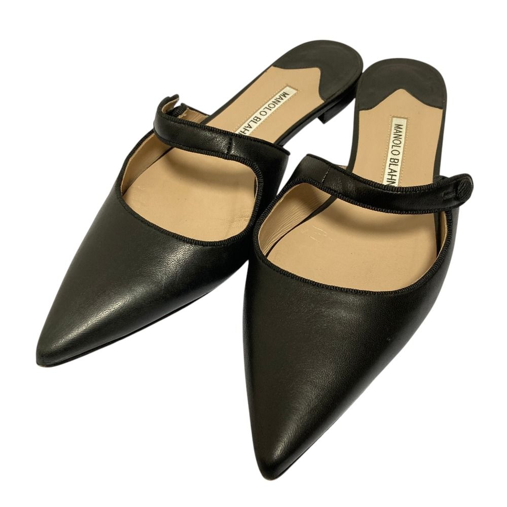 良品 MANOLO BLAHNIK マノロブラニク メリージェーン ポインテッドトゥ