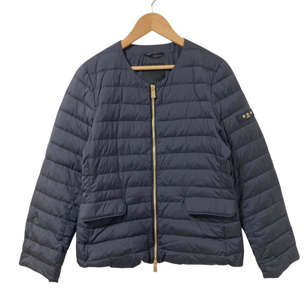 美品 23SS TATRAS タトラス NOKO ノーカラー ライトダウンジャケット LTAT23S4885-D サイズ3 165/88A ネイビー レディース 古着 中古 USED