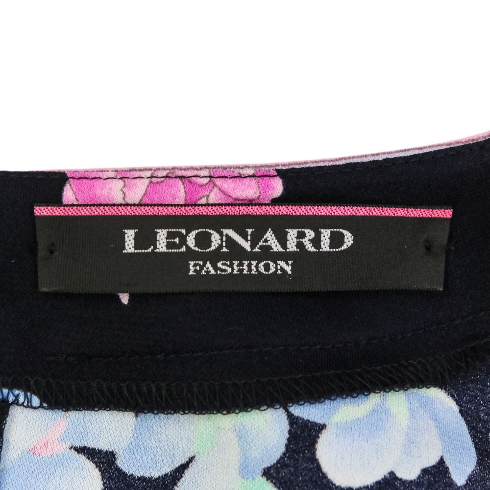 美品 LEONARD FASHION レオナール カンカン フラワープリント シアー