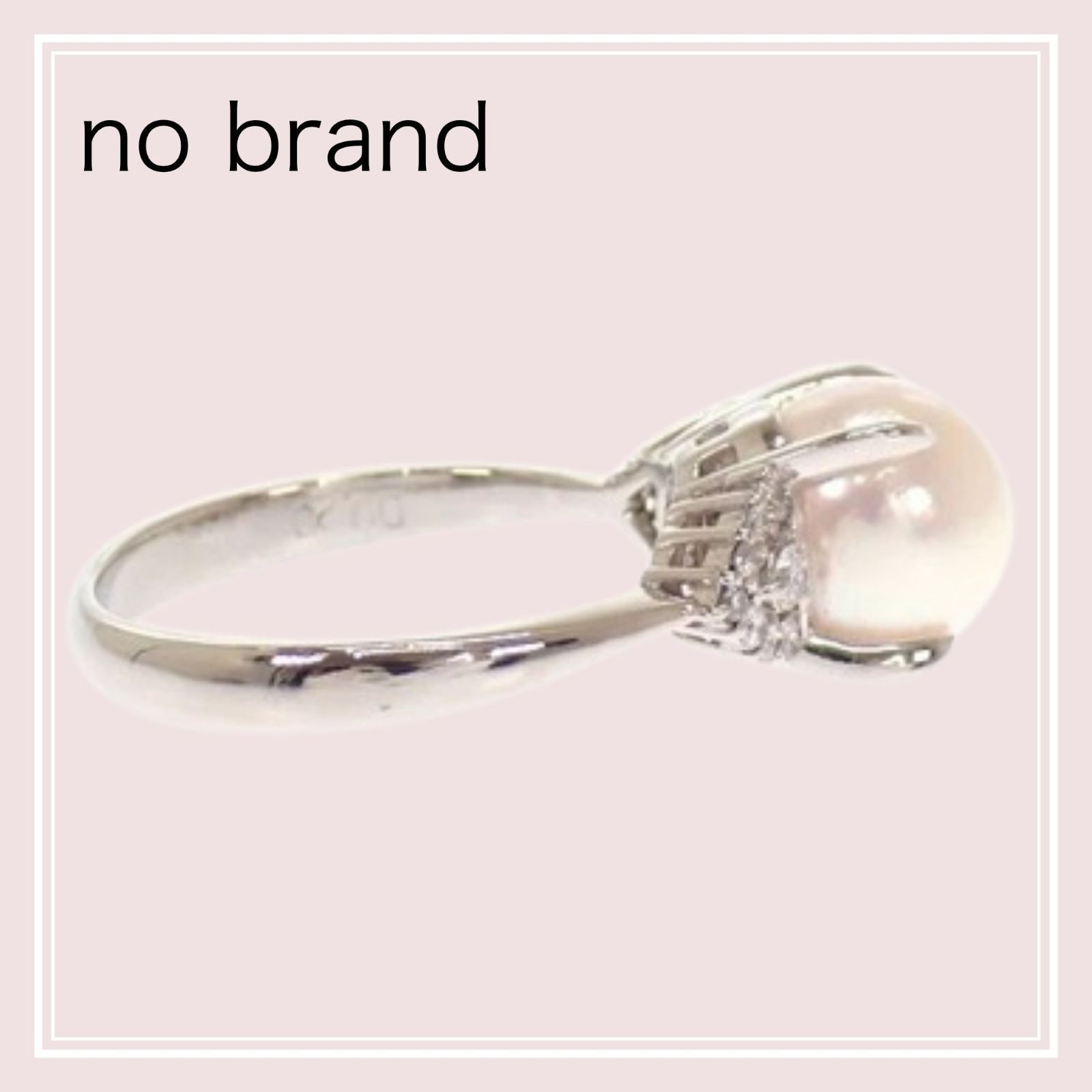 【no brand】ノーブランド no brand デザインジュエリー リング 14号 Pt900 プラチナ900 パール ダイヤモンド 0.20ct 誕生日 記念日 プレゼント 普段 フォーマル パーティー