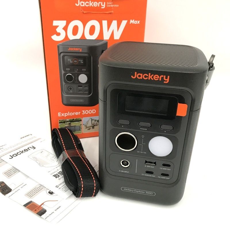 未使用 Jackery ジャクリ ポータブル電源 Solar Generator 300W MAX Explorer 300d 防災 アウトドア キャンプ レジャー ★TA557