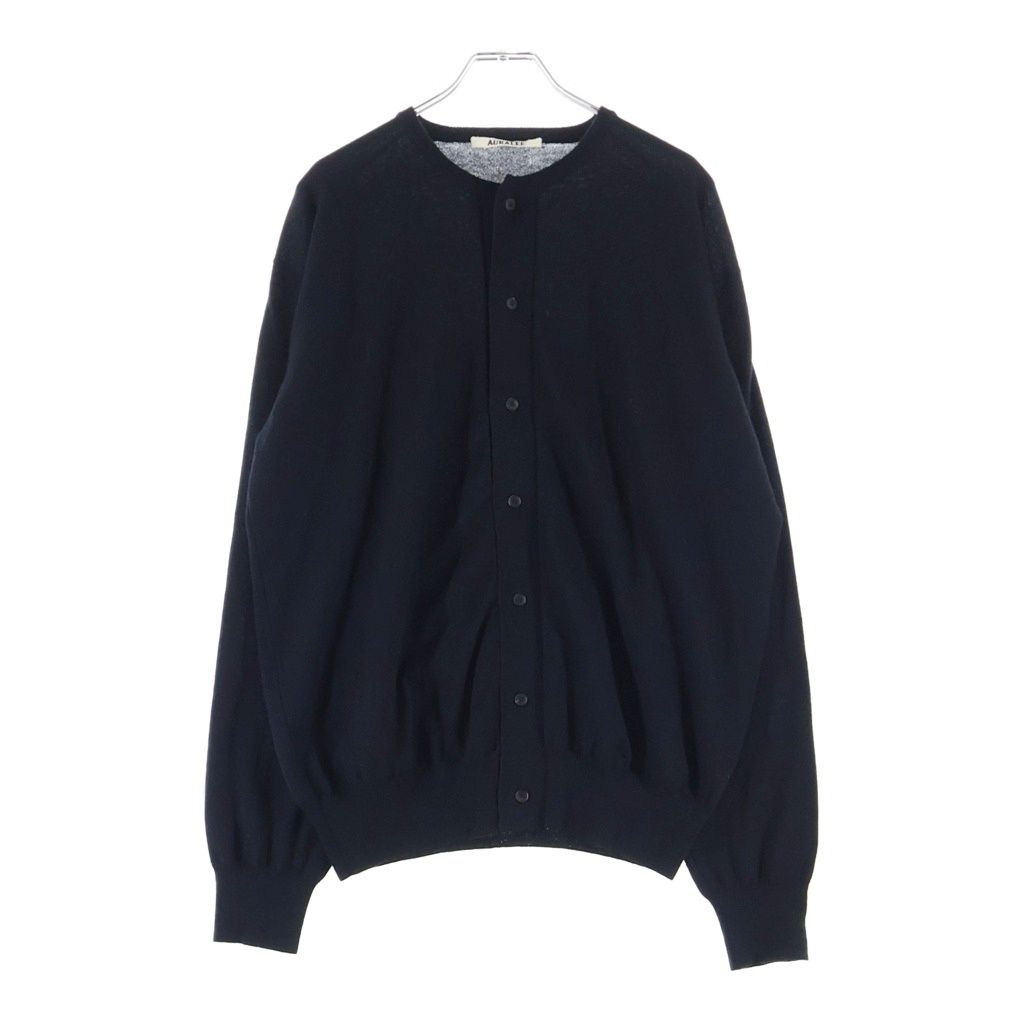 AURALEE (オーラリー) 24SS CASHMERE HARD TWIST KNITCARDIGAN カシミヤ ハード ツイスト ニットカーディガン ブラック A24SC01CT