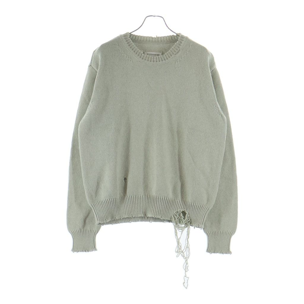 Maison Margiela (メゾンマルジェラ) 20SS デストロイドクルーネックニット 長袖セーター ベージュ S50GP0136
