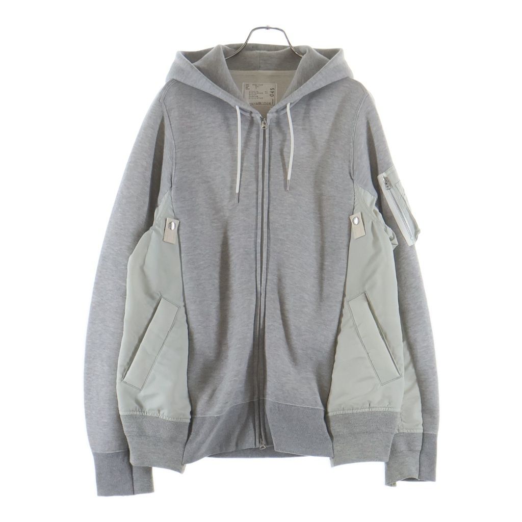 Sacai (サカイ) Sponge Sweat MA-1 Hoodie ナイロン切替 スウェット