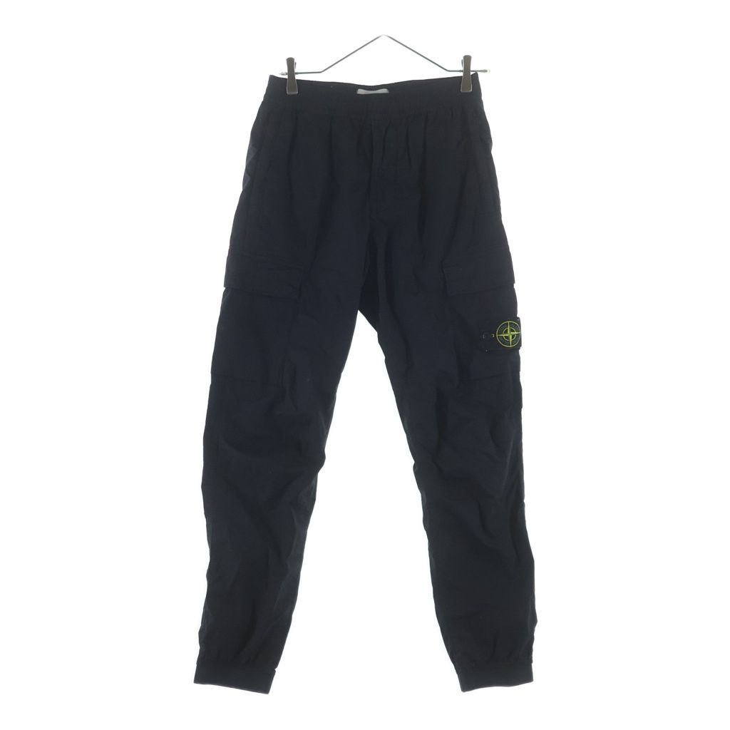 STONE ISLAND (ストーンアイランド) STRETCH COTTON TELA PARACADUTE ロゴワッペン ナイロン カーゴパンツ ブラック 801531303