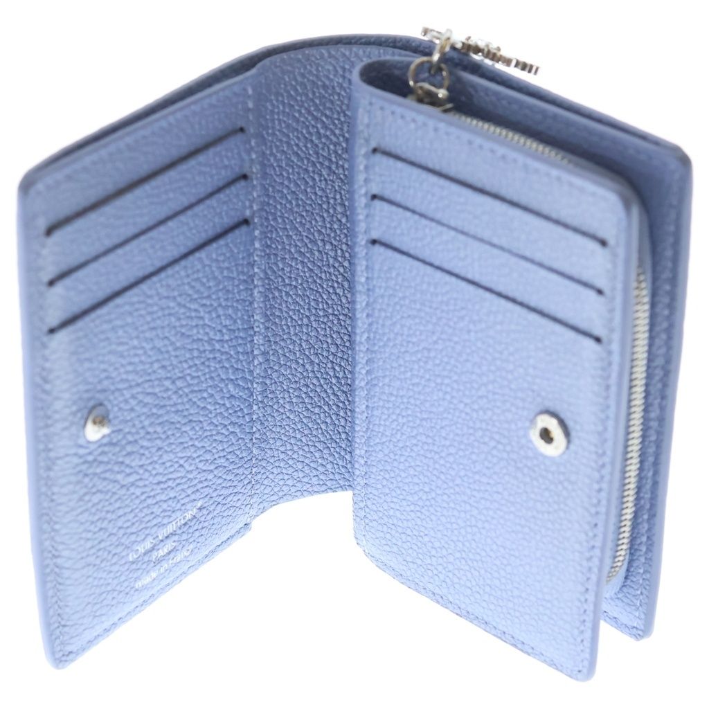 LOUIS VUITTON (ルイヴィトン) ポルトフォイユクレア コンパクトウォレット 三つ折り財布 コインケース ライトパープル レザー M80943 シルバー金具