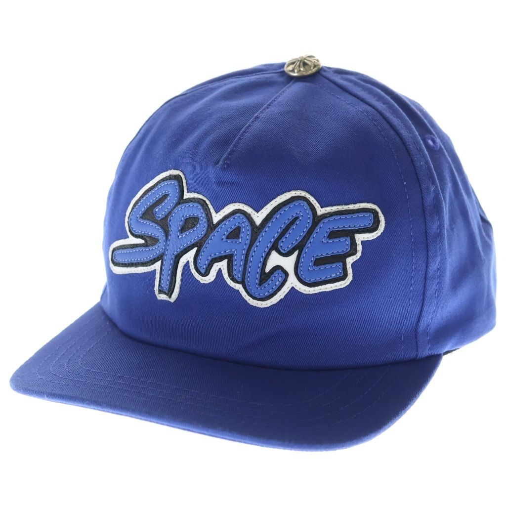CHROME HEARTS クロムハーツ SPACEレザーパッチ トラッカーキャップ 帽子 ブルー CHROME HEARTS (クロムハーツ) SPACEレザーパッチ トラッカーキャップ