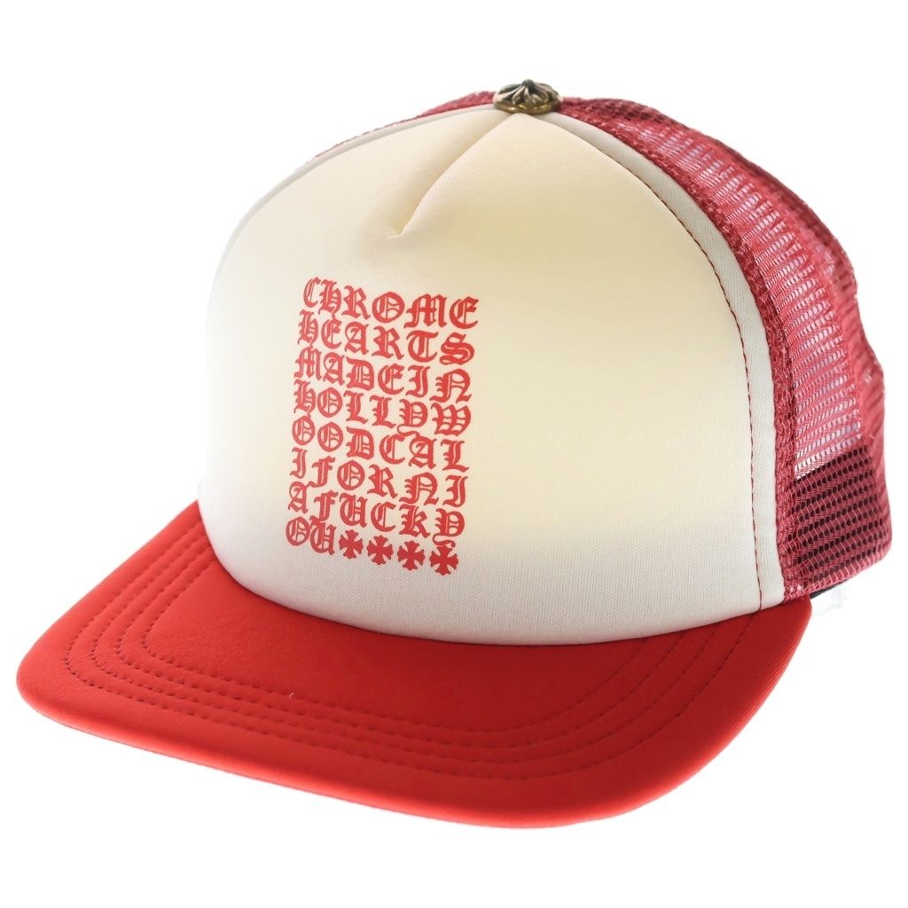 CHROME HEARTS (クロムハーツ) TRUCKER CAP 英字プリント メッシュ 