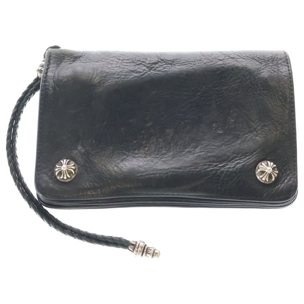 CHROME HEARTS (クロムハーツ) 2ZIP 2ジップ クロスボールボタンレザーウォレット 財布 ブラック