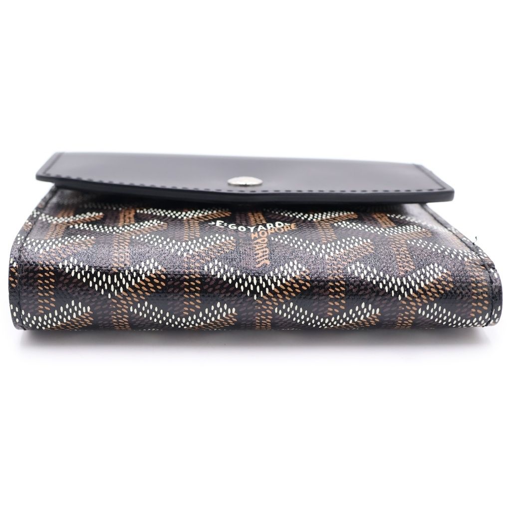 GOYARD (ゴヤール) サン ガブリエル PVC コーティングキャンバス レザー コンパクトウォレット 三つ折り財布 ブラック/ブラウン GOYARD (ゴヤール) サン ガブリエル PVC コーティングキャンバス レザー コンパクトウォレット 三つ折り財布 ブラック/ブラウン