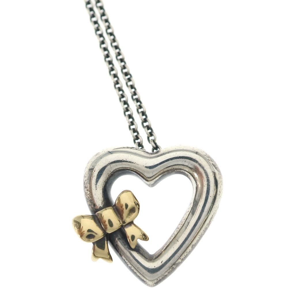 TIFFANY & Co. ティファニー heart and ribbon ハート リボン チェーンネックレス シルバー TIFFANY & Co. (ティファニー) heart and ribbon ハート リボン