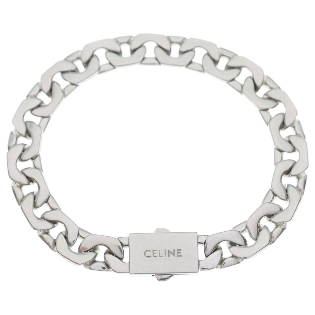 CELINE ロゴ ブレスレット シルバーカラー CELINE (セリーヌ) ロゴデザイン トリンオフ ブレスレット シルバー