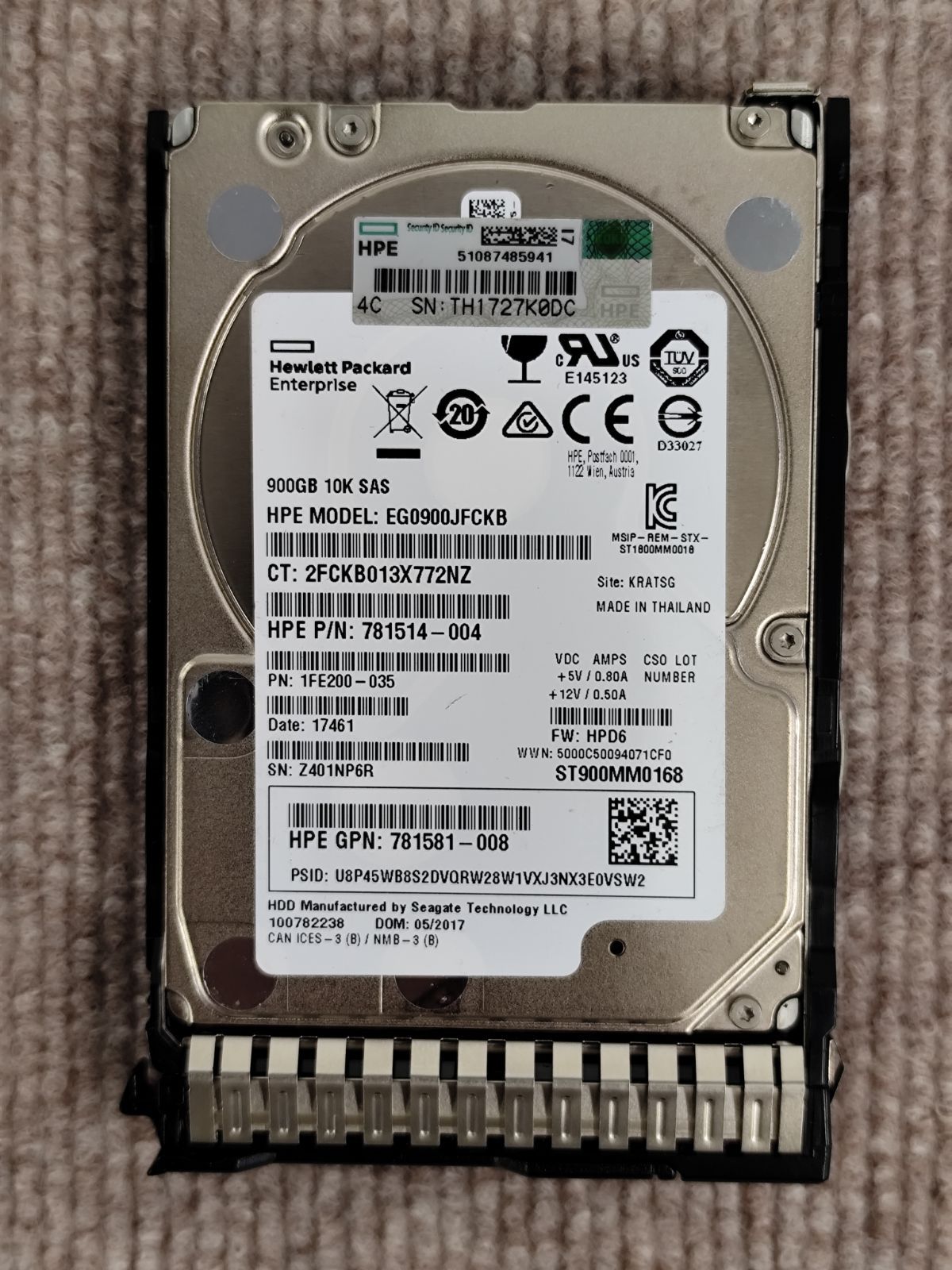 781514-004 900GB 10K SAS 2.5インチ B10 HP 900GB SAS 2.5