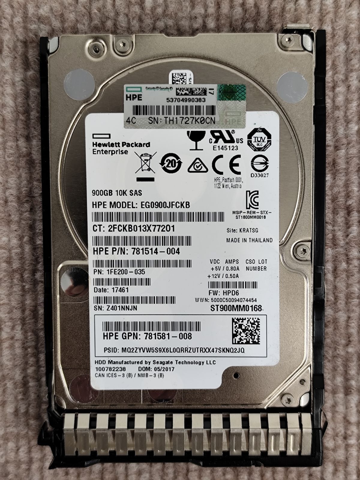 781514-004 900GB 10K SAS 2.5インチ GEN10 B3